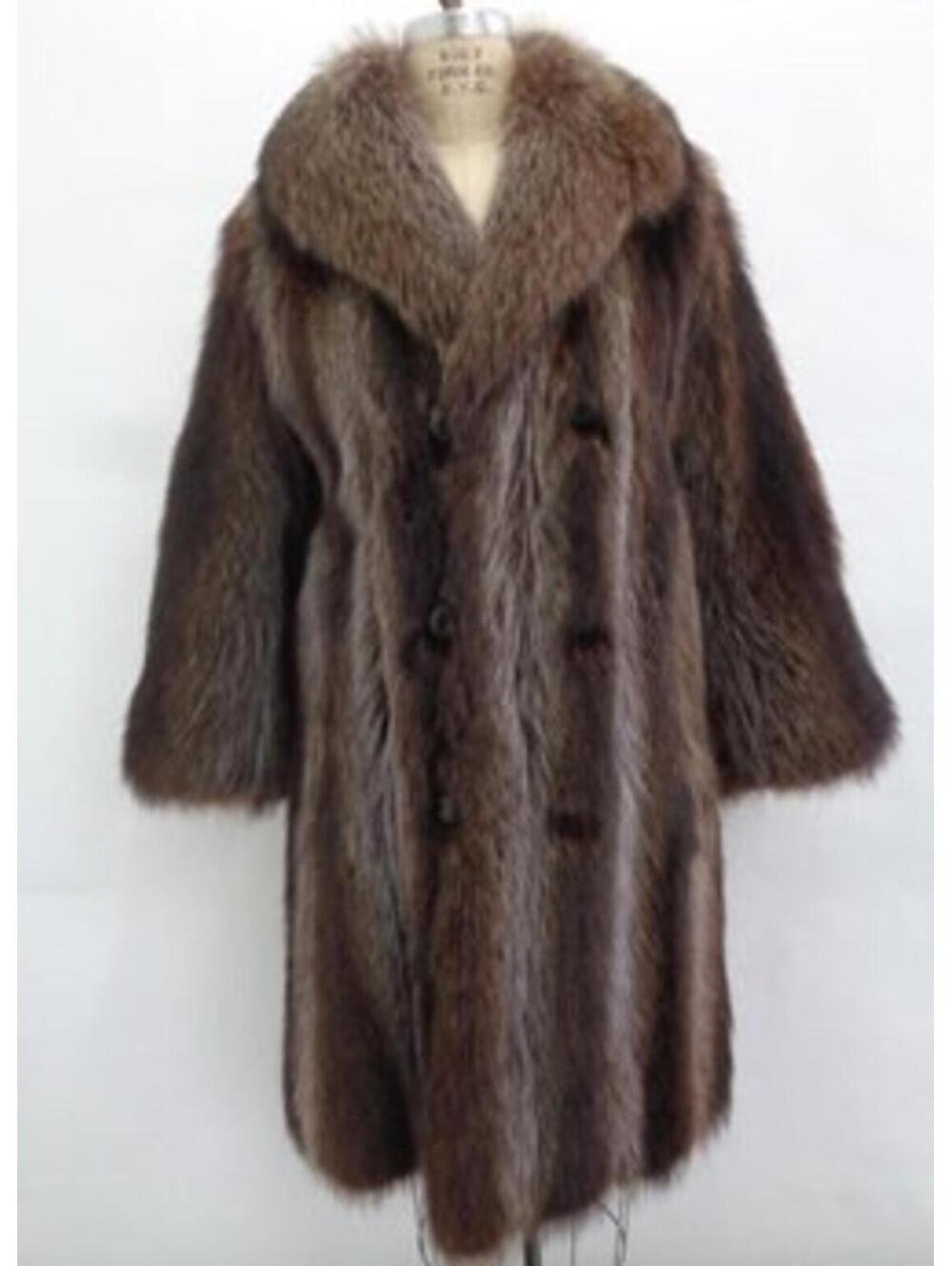 Showroom New Raccoon Racoon Fur Coat Jacket Men Man Size 40-42 S-M